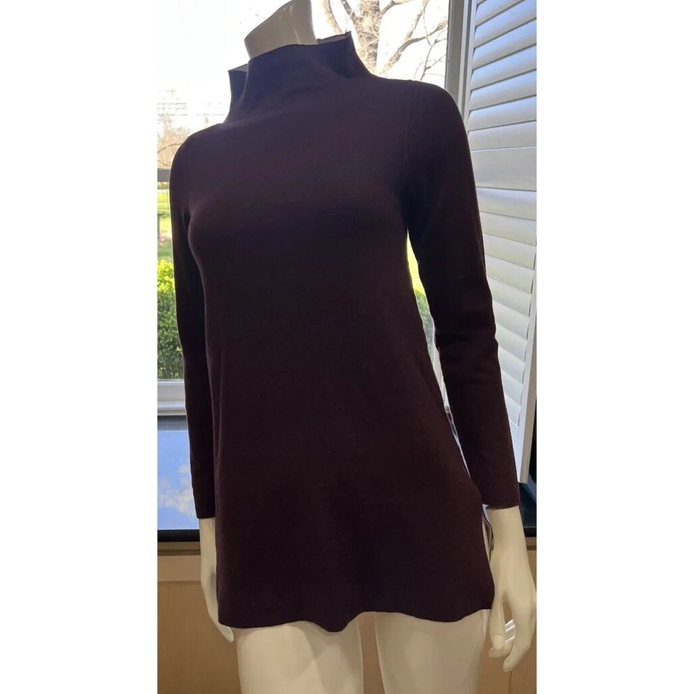 ASPEN Womens Sz XS Mock Turtleneck Burgundy Long Sleeve Sweater
